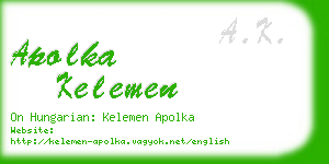 apolka kelemen business card